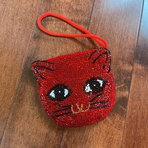 Beaded kitty coin purse.